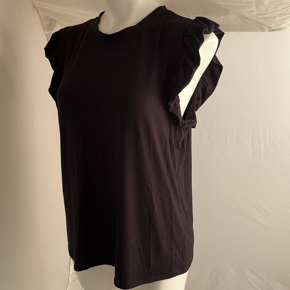 Alyssa Thomas black flutter sleeve top - Picture 4 of 9